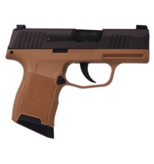 Sig P365, 3.1" BBL, 10rd, 9mm Value Pack, FDE grip, night sights, 3 mags, holster