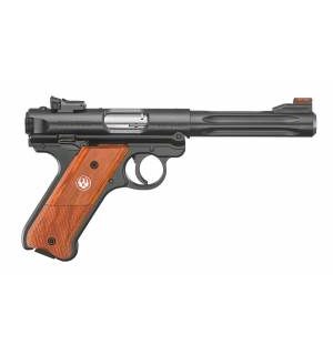 Ruger Mark IV Hunter, Black/Wood Grips, .22 LR, 5.5" BBL, 1:16" Twist, 2x10rd