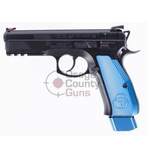 CZ 75 SP-01 Competition w/ Blue Aluminum Grips, 9mm, 4.6" BBL, 2x21rd