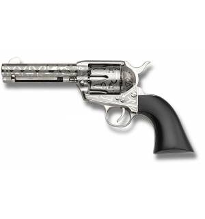 EMF 1873 GWII Deluxe Cattlebrand Nickel Revolver - 5.5" .45LC