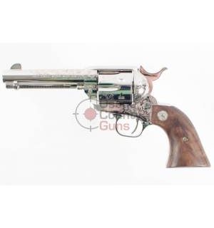 Colt Single Action Army Nickel B+ Engraved - 4.75" .45 Colt