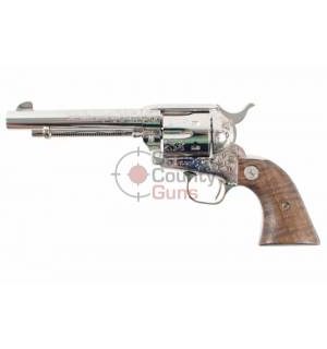 Colt Single Action Army Nickel B+ Engraved - 5.5".45 Col