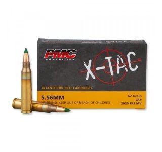 PMC Ammunition X-Tac Brass 556 Ammo 62-Grain 20-Rounds Light Armor Piercing