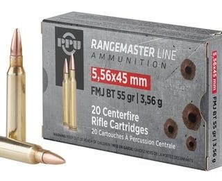 PPU Rangemaster Brass 5.56 NATO 55-Grain 20-Rounds FMJBT