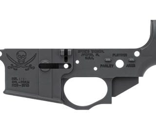 Spikes Tactical AR-15 Forged Stripped Lower Receiver Aluminum Jolly Roger Pirate Logo Black