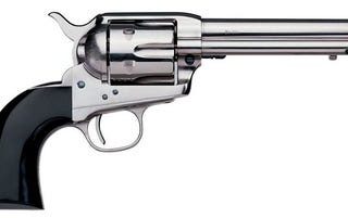 Taylors and Co 1873 Cattleman Nickel .44-40 Win 4.75" Barrel 6-Rounds Notched Rear Sight