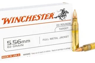 Winchester USA Brass 5.56 Ammo 62-Grain 20-Rounds FMJ