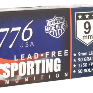 1776 USA Sporting Brass 9mm 90 Grain 50-Rounds Lead Free