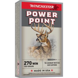 Winchester Power Point 270 Winchester Ammo 150 Grain Jacketed Soft Point 200rounds for sale