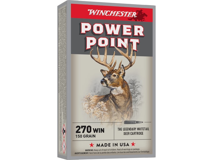 Winchester Power Point 270 Winchester Ammo 150 Grain Jacketed Soft Point 200rounds for sale