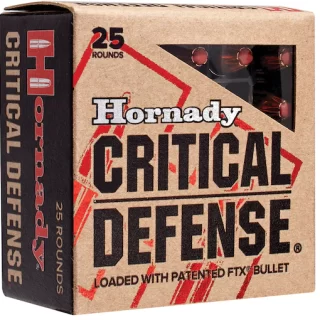 Hornady Critical Defense 9mm Luger Ammo 115 Grain Hornady FTX Polymer Tip Box of 200 rounds