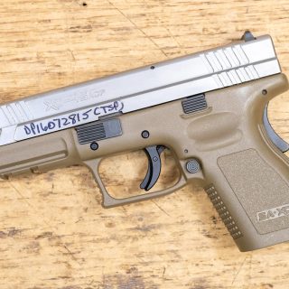 Springfield XD-45 45 ACP Compact Police Trade-in Pistol with FDE Frame and Silver Slide (No
